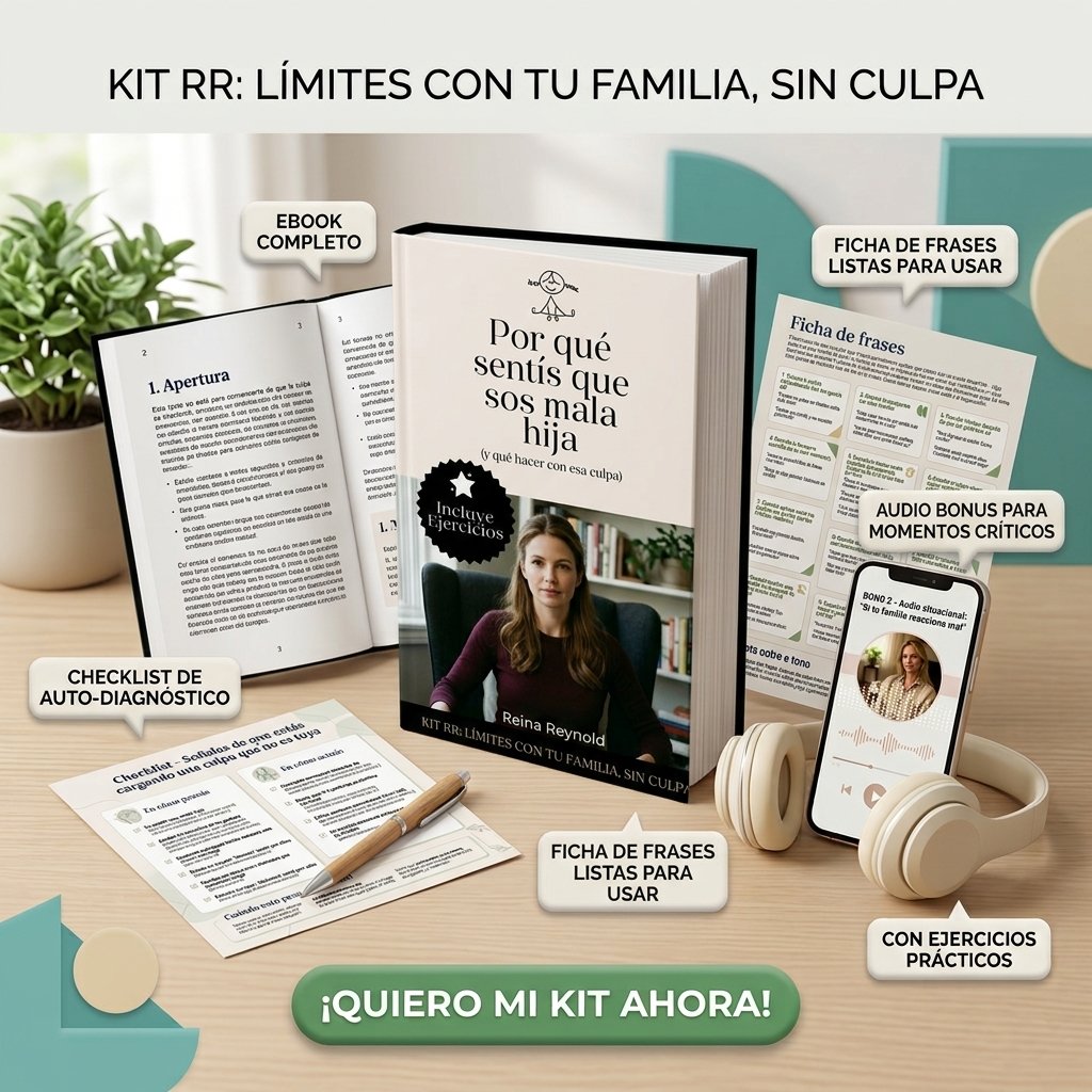 Kit RR: Límites con tu familia, sin culpa — ebook, audio guiado, ficha de frases y checklist